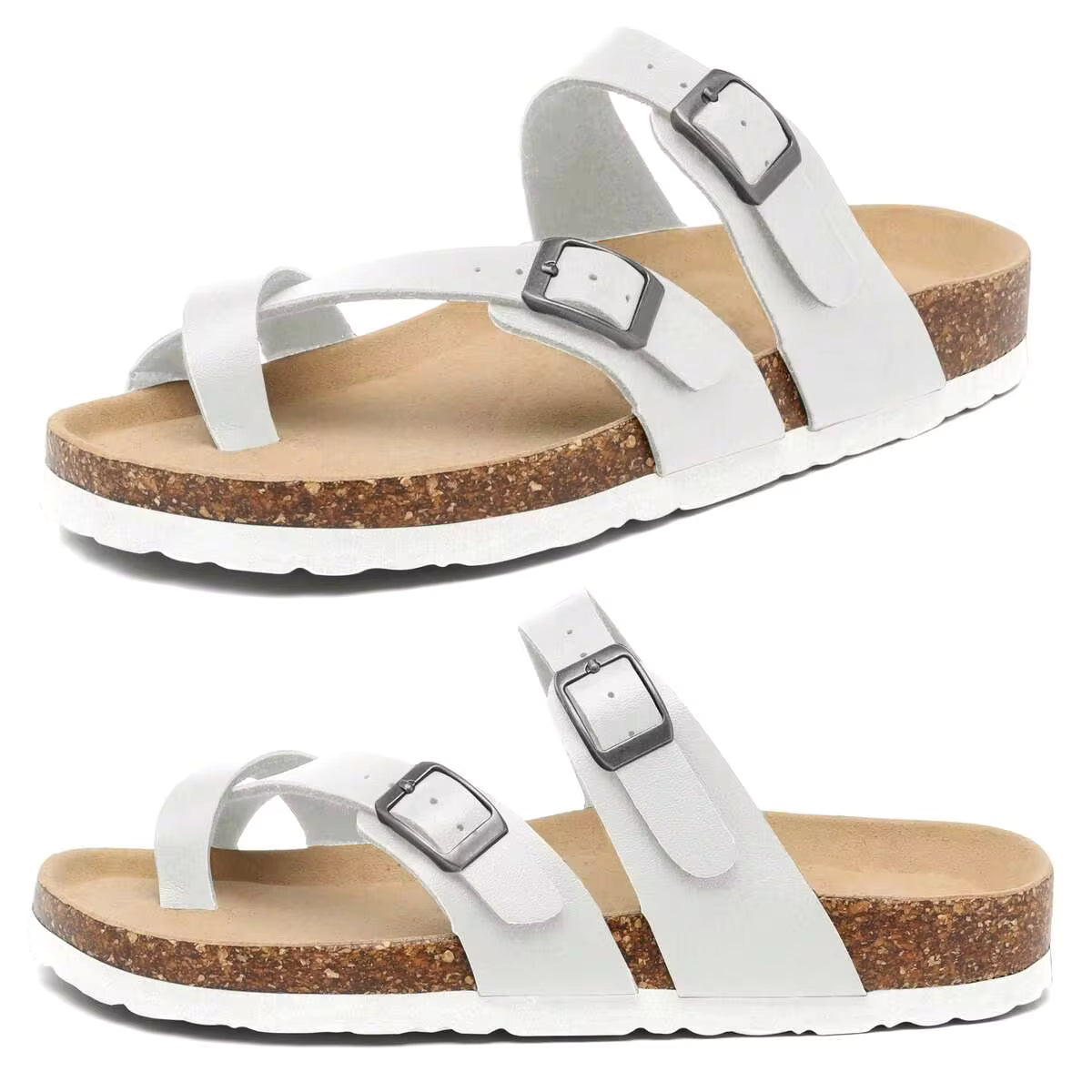 Women's Slip-On Sandals With Adjustable Buckles & For All-Day Comfort