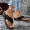 Women's Fashion Slip-On Flip-Flops - Casual Open-Toe Flats, Comfortable PU Sole, Versatile Casual Shoes